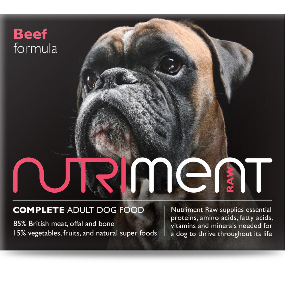Nutriment Boneless Beef Formula RAW Frozen Adult Dog Food Tub 500g