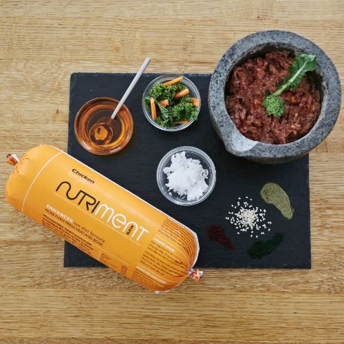Nutriment raw dog food and supplements with feeding guide