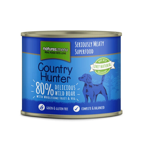 Natures Menu Country Hunter Wet Dog Food Wild Boar Grain Free Dog Food Cans 6 x 600g Natures Menu Pets Friends