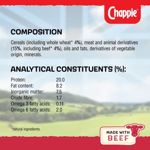 Chappie Dry Dog Food with Beef & Whole Grain Cereal 15kg Chappie