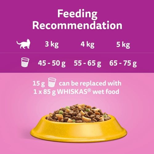 Whiskas 1 Cat Complete Dry Cat Food with Chicken 2kg Whiskas Pets Friends