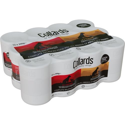 Collards Grain Free Adult Wet Dog Food Variety Pack 12 x 390g