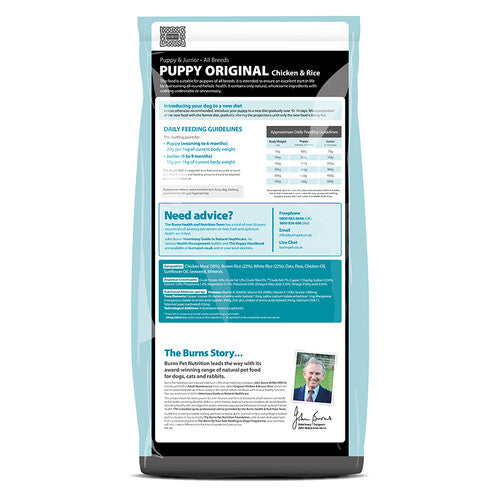 Burns Original with Chicken Puppy Food 12kg Burns Pets & Friends