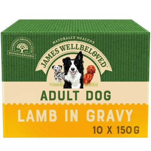 James Wellbeloved Adult Wet Dog Food Pouch With Lamb Rice And Vegetables In Gravy 10 x 150g James Wellbeloved Pets Friends