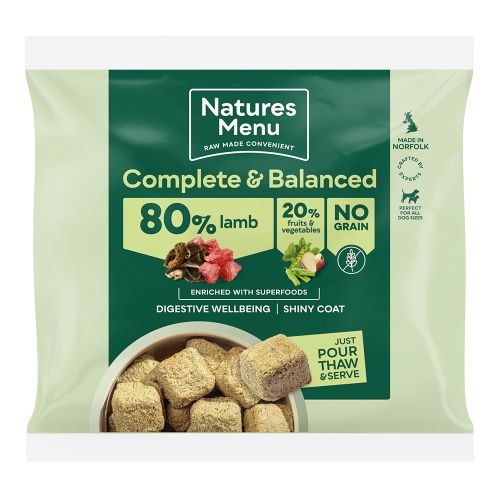 Natures Menu Complete & Balanced Raw Dog Food 80/20 - Lamb 1kg