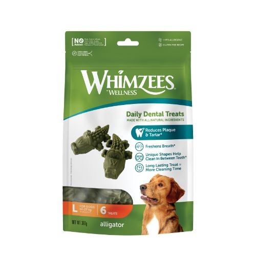 Whimzees Alligator Dental Dog Chew Treat Pack 117mm Large Pack