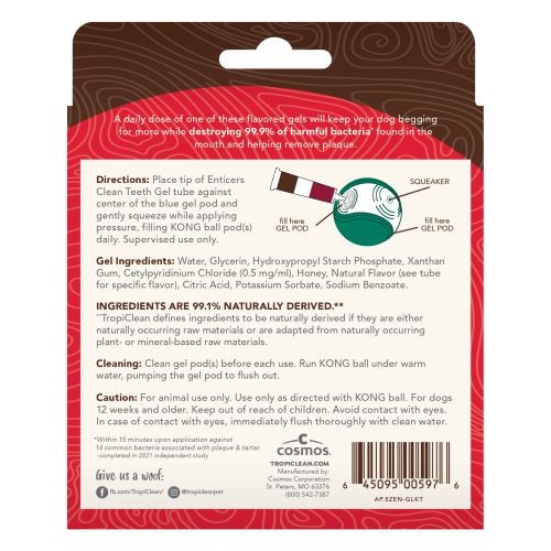TropiClean Enticers Teeth Cleaning Gel Variety Pack for KONG Dental Ball Tropiclean Pets Friends