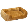House of Paws Mustard Velvet Square Bed L