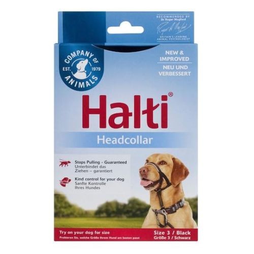 The Company Of Animals Halti Black Headcollar for Dogs Size 3
