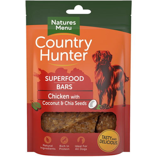 Natures Menu Country Hunter Superfood Bar Chicken with Coconut & Chia Seeds 100g