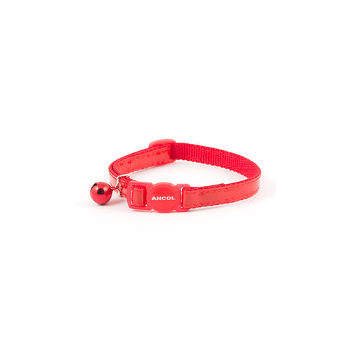 Ancol Reflective Gloss Cat Collar Red