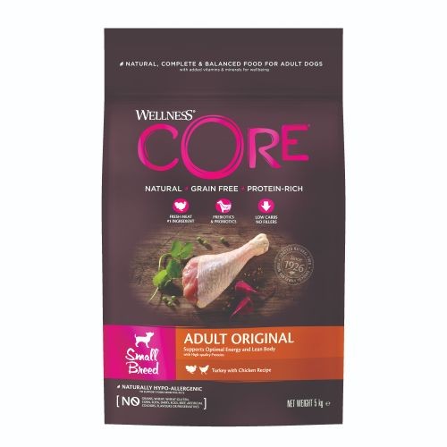 Wellness CORE Original Small Breed Turkey Grain Free Adult Dry Dog Food 5kg