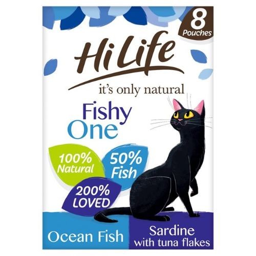 HiLife It's Only Natural Grain Free Cat Pouches The Fishy One in Jelly 8 x 70g