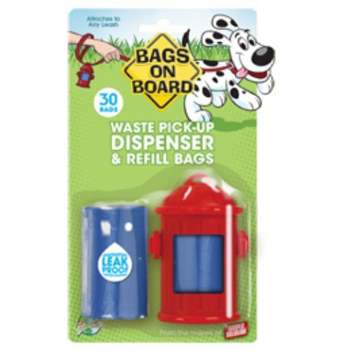Bags On Board Poo Bag Dispenser Fire Hydrant 2 x 15 Poo Bags Bags On