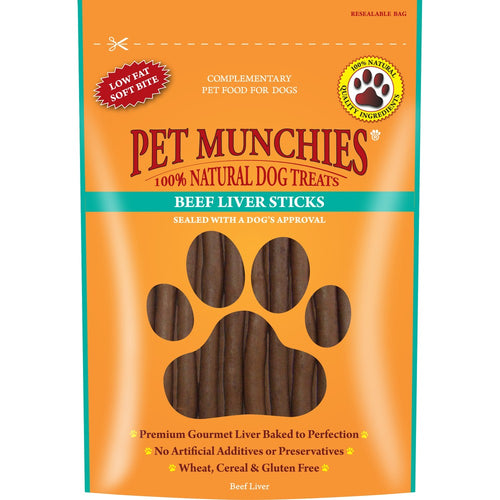 Pet Munchies Dog Treats - Beef Liver Sticks 90g