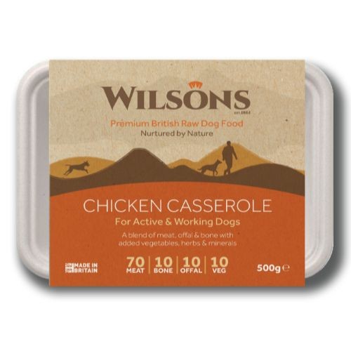 Wilsons Chicken Casserole Premium Raw Frozen Dog Food 500g