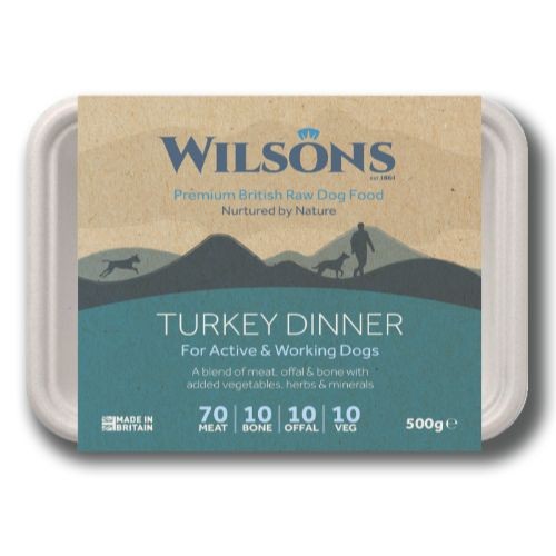 Wilsons Turkey Dinner Premium Raw Frozen Dog Food 500g