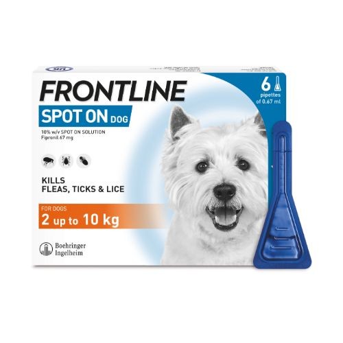 Frontline Spot On Flea Drops for Small Dogs and Puppies (2-10kg) 6 Pipette