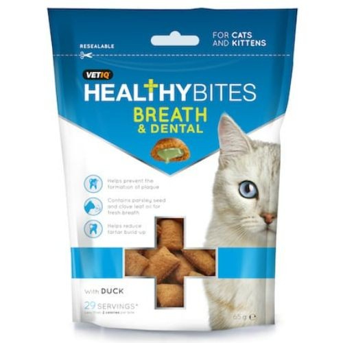 VetIQ Healthy Bites Breath and Dental Care Cat Treats 65g