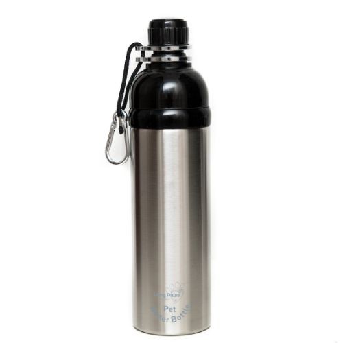 Long Paws Stainless Steel Lick 'n Flow Dog Water Bottle Silver 750ml
