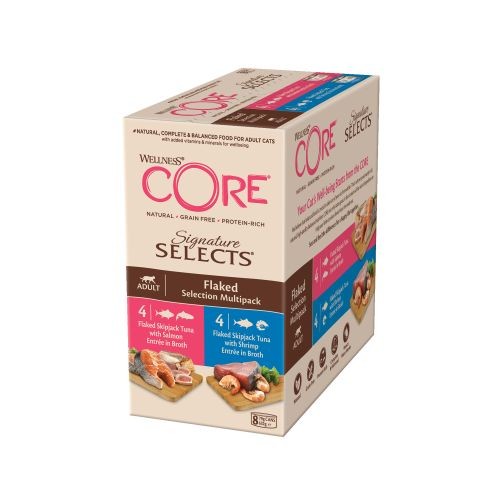 Wellness CORE Signature Selects Flaked Selection Multipack Wet Adult Cat Food 8 x 79g