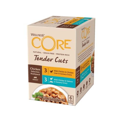 Wellness CORE Tender Cuts Chicken Selection Multipack Wet Adult Cat Food 6x85g
