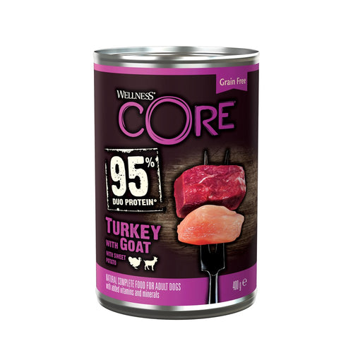 Wellness Core Wet Dog Food Can with 95 Turkey and Goat with Sweet Potato 6 x 400g Wellness Core Pets Friends