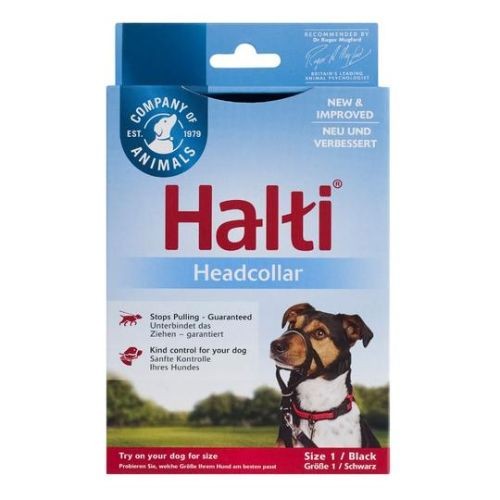 The Company Of Animals Halti Black Headcollar for Dogs Size 1