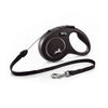 Flexi Classic Retractable Cord Dog Lead Black - 8 Metres Small