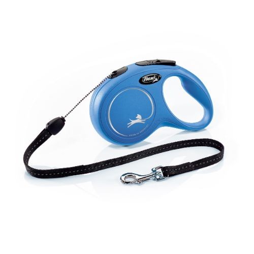 Flexi Classic Retractable Cord Dog Lead Blue - 8 Metres Medium
