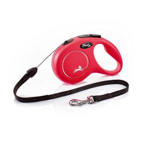 Flexi Classic Retractable Cord Dog Lead Red - 8 Metres Medium