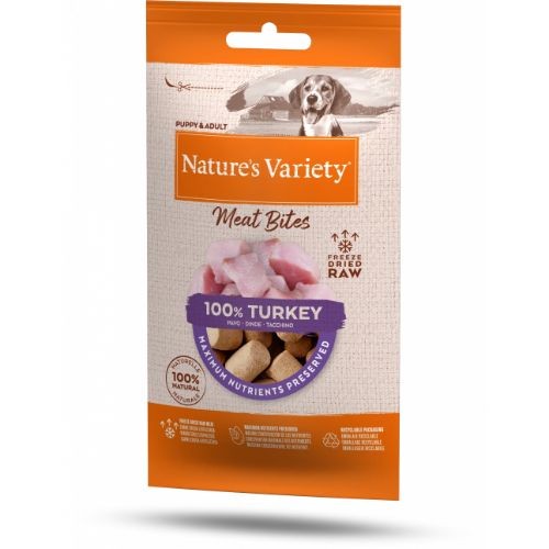 Nature's Variety Freeze Dried Meat Bites Dog Turkey 20g Natures