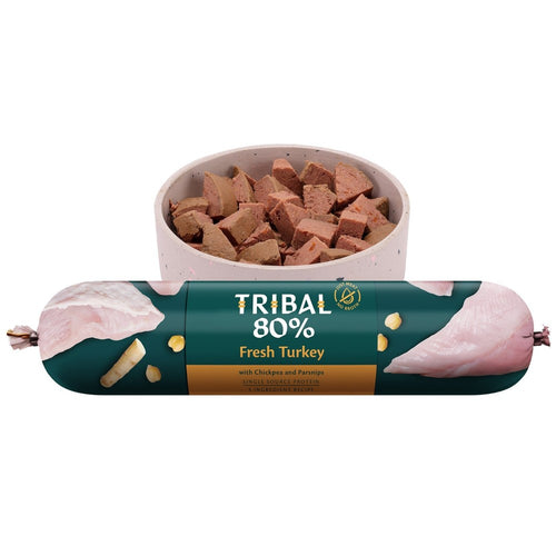 TRIBAL 80% Gourmet Sausage Complete Wet Food Turkey 750g